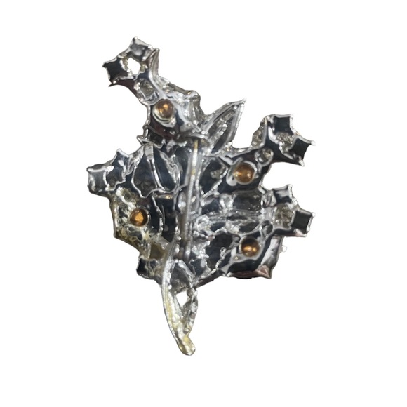 Vintage Rhinestone Silver Tone Brooch - Picture 2 of 2